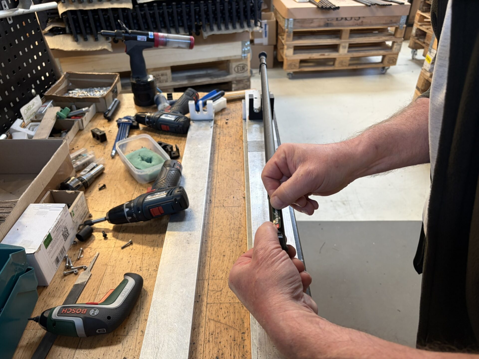 Claus Christiansen in his workshop