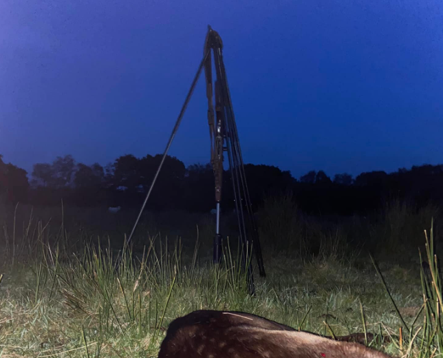 Dusk over County Mayo — Viper-Flex shooting sticks ready in the field, Ireland