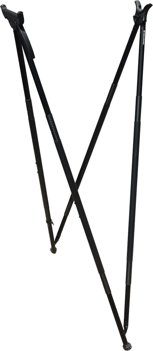 Styx Journey+ XL travel quad shooting sticks fully extended for tall hunters